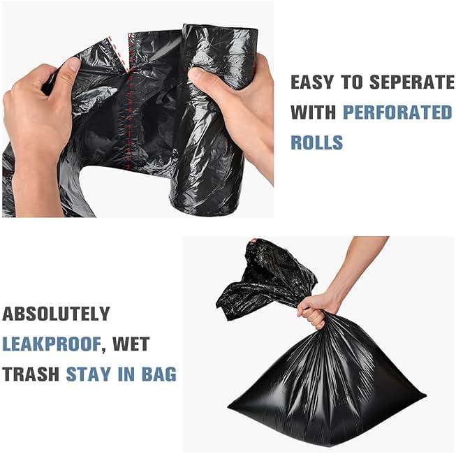 Geiteoa 15-18 Gallon Black Trash Bags with Drawstring (102 Count) Fit 16, 17 Gal High Density Large Garbage Bags, Strong Plastic Trash Can Liners for Kitchen Lawn Commercial - Image 6