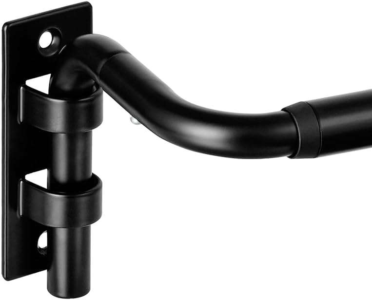 ENJOYBASICS Blackout Curtain rod for windows 48 to 84, 5/8 in Wrap Around Curtain Rods for Bedroom, Living Room, Adjustable from 30 to 86 Inches, Matte Black - Image 1