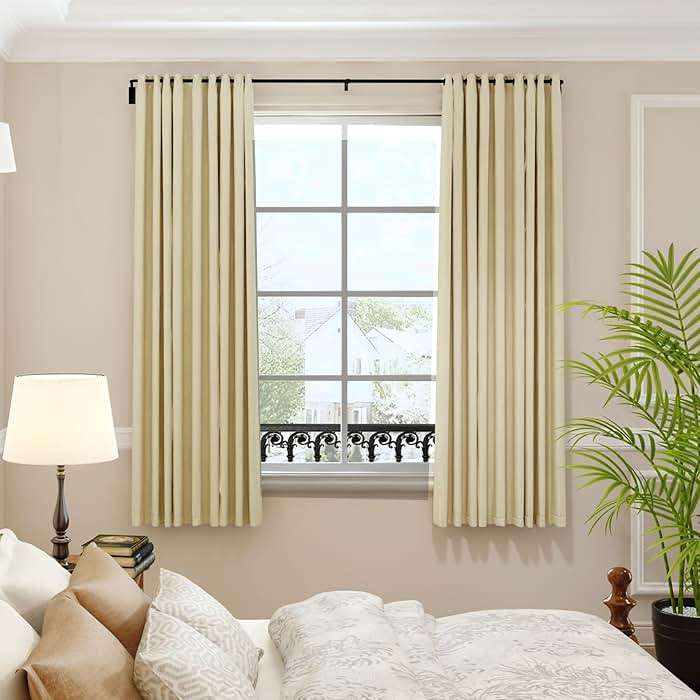 ENJOYBASICS Blackout Curtain rod for windows 48 to 84, 5/8 in Wrap Around Curtain Rods for Bedroom, Living Room, Adjustable from 30 to 86 Inches, Matte Black - Image 2