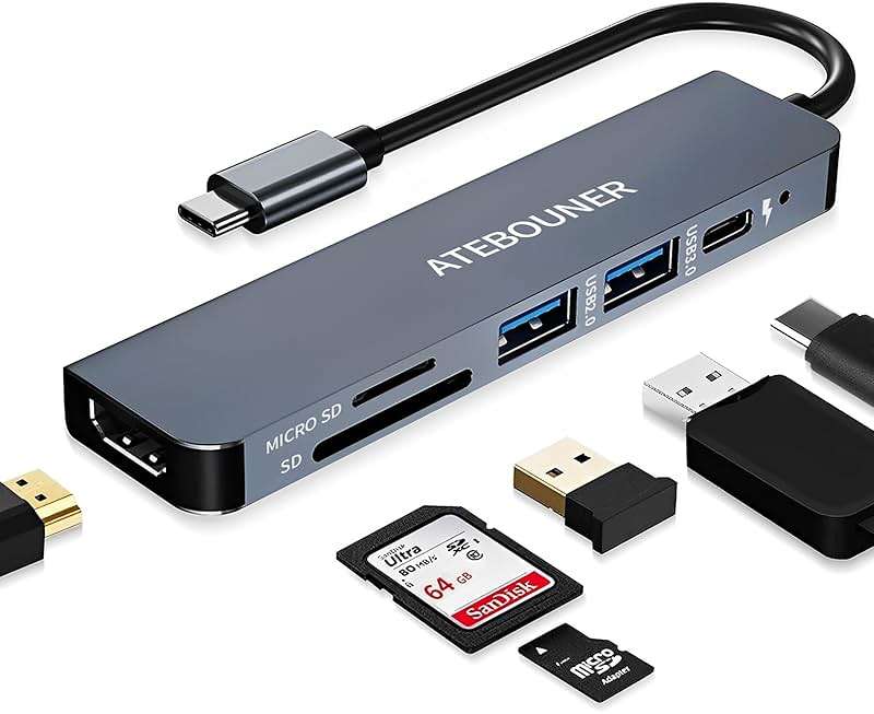 MacBook USB Adapter USB C HUB MacBook hdmi Adapter dongle Adapter mac USB c hdmi to usbc Adapter usbc Adapter hub USB c MacBook pro Adapter multiport mac hdmi Adapter USB to USB c Adapter - Image 1