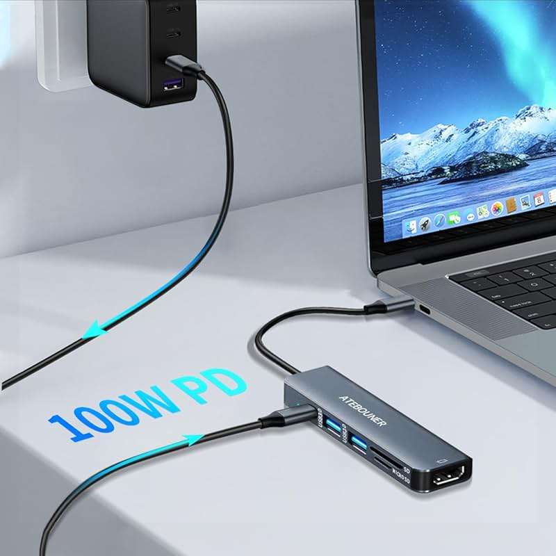 MacBook USB Adapter USB C HUB MacBook hdmi Adapter dongle Adapter mac USB c hdmi to usbc Adapter usbc Adapter hub USB c MacBook pro Adapter multiport mac hdmi Adapter USB to USB c Adapter - Image 3