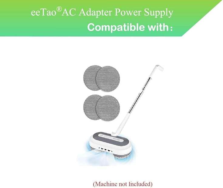 eeTao AC/DC Adapter Charger Replacement Compatible with KACTOR T32 Cordless Electric Spin Mop Cleaner Floor Map 2000mAh Lithium-ion Battery Power Supply Cable Cord - Image 2