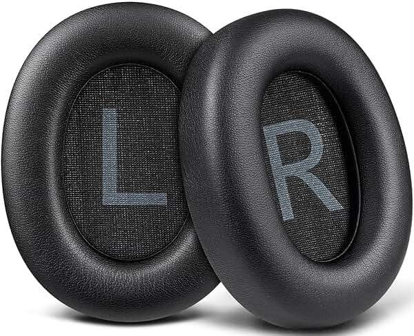 SOULWIT Earpads for TOZO HT2/HT3 Headphones, Ear Pads Cushions with Softer Protein Leather, Noise Isolation Foam - Black - Image 1