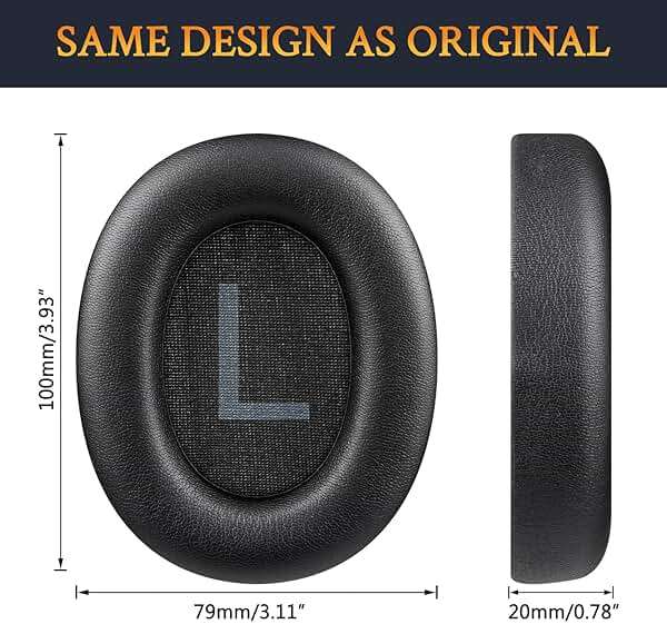 SOULWIT Earpads for TOZO HT2/HT3 Headphones, Ear Pads Cushions with Softer Protein Leather, Noise Isolation Foam - Black - Image 3