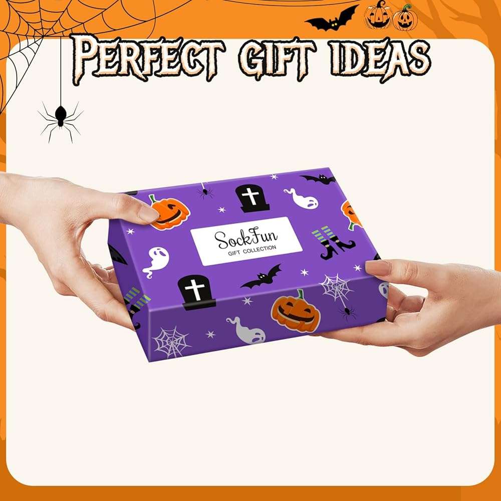 Christmas Thigh High Socks - Halloween Striped Knee High Socks for Women & Teen Girls 4 Pack - Image 3