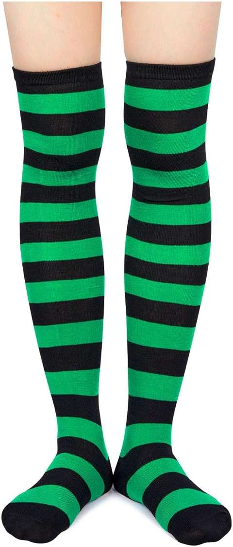 Christmas Thigh High Socks - Halloween Striped Knee High Socks for Women & Teen Girls 4 Pack - Image 4