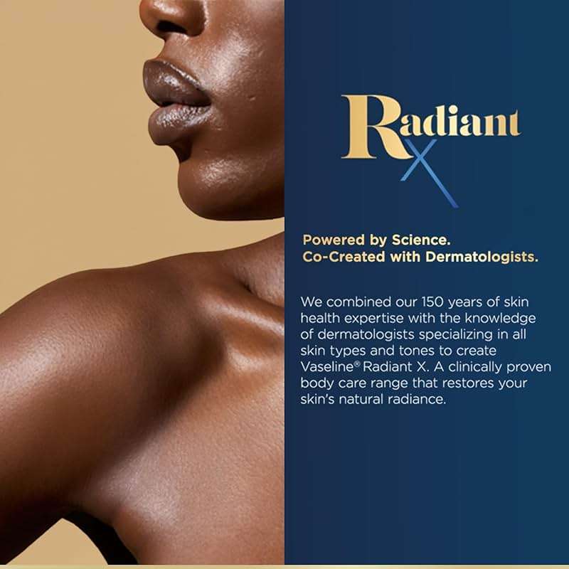 Vaseline Radiant X Skin Care Set –Even Tone Nourishing Body Lotion with 1% Niacinamide, Deep Nourishment Body Cream with Vitamin C + Hydrating Body Oil with Vitamin E (3 Piece Set) - Image 4