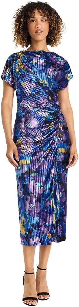 Maggy London Women's Short Sleeved Draped Midi Dress - Image 1