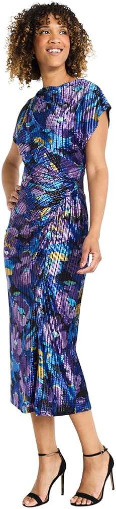 Maggy London Women's Short Sleeved Draped Midi Dress - Image 2