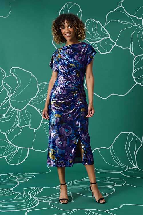 Maggy London Women's Short Sleeved Draped Midi Dress - Image 4