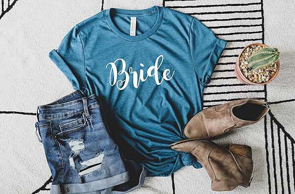 Blue Sand Textiles Bride Shirt. Soft Cotton Unisex Wedding Tee. Matching Bachelorette Party Shirts. Bridal Party Tshirts. - Image 2