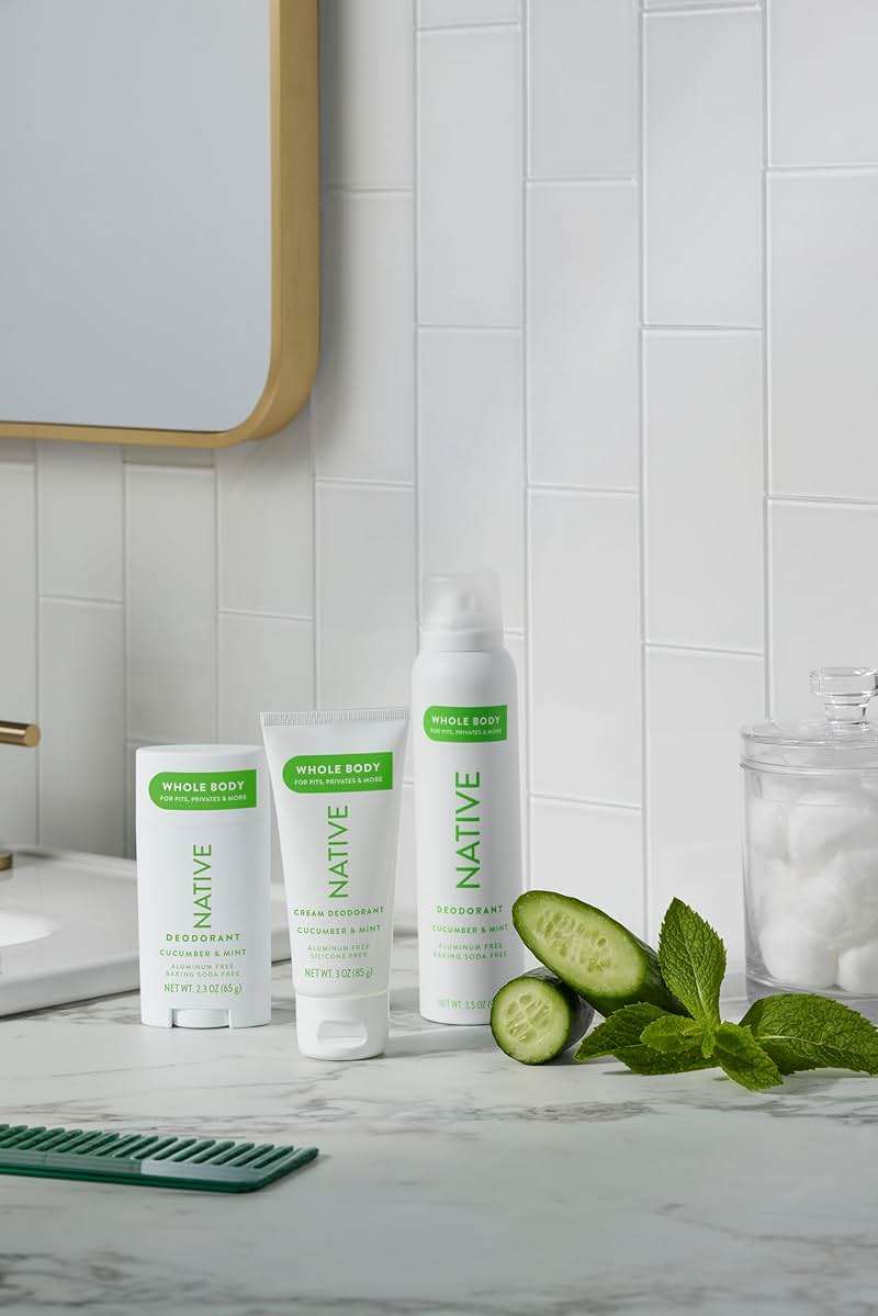 Native Whole Body Deodorant Cream Contains Naturally Derived Ingredients, Deodorant for Women & Men | 72 Hour Odor Protection, Aluminum Free with Coconut Oil and Shea Butter | Cucumber & Mint - Image 5
