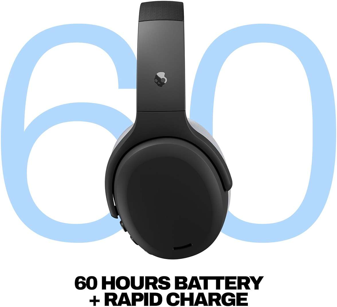 Skullcandy Crusher ANC 2 Wireless Over-Ear Bluetooth Headphones with Multi-Sensory Bass, Active Noise Cancelling, Up to 60 Hours Battery, Microphone for iPhone Android - Black/Asphalt - Image 3