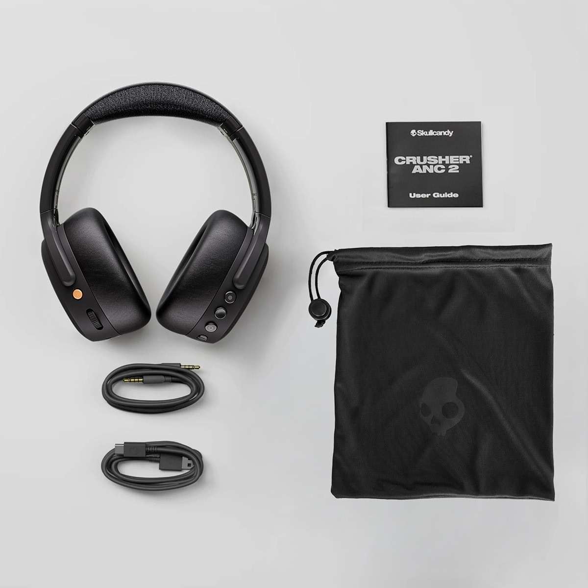 Skullcandy Crusher ANC 2 Wireless Over-Ear Bluetooth Headphones with Multi-Sensory Bass, Active Noise Cancelling, Up to 60 Hours Battery, Microphone for iPhone Android - Black/Asphalt - Image 7