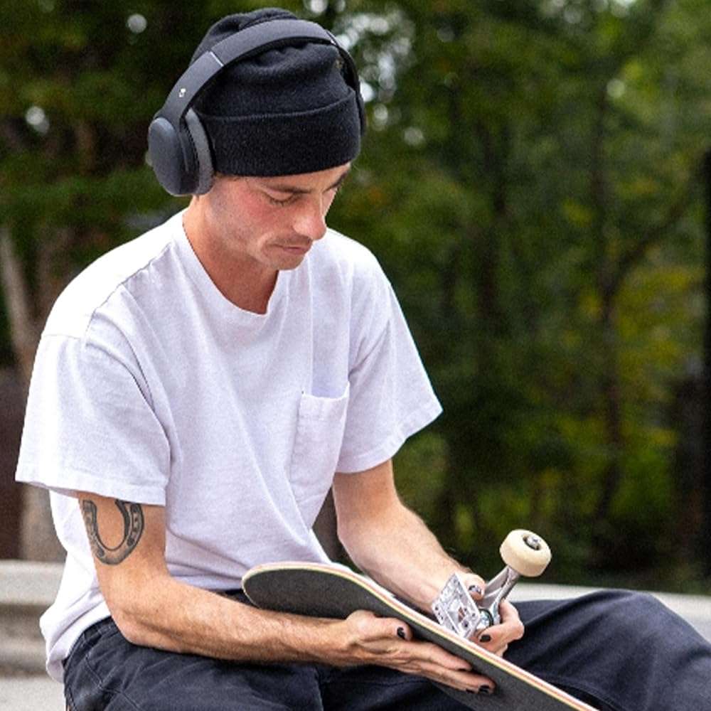 Skullcandy Crusher ANC 2 Wireless Over-Ear Bluetooth Headphones with Multi-Sensory Bass, Active Noise Cancelling, Up to 60 Hours Battery, Microphone for iPhone Android - Black/Asphalt - Image 8