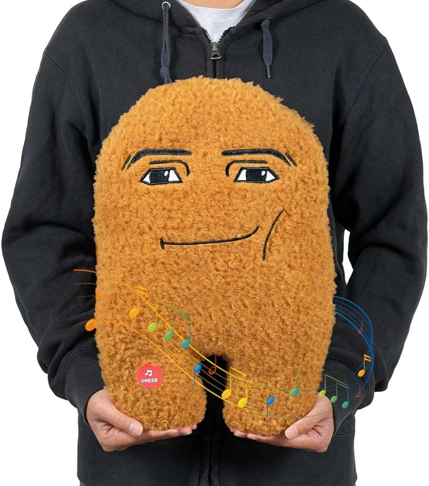 hotekous Plush Toy,14.8 in Singing Cotton Eye Joe Plush Funny Chicken Nugget Pillow Toys for Fans-Meme Plush - Image 1