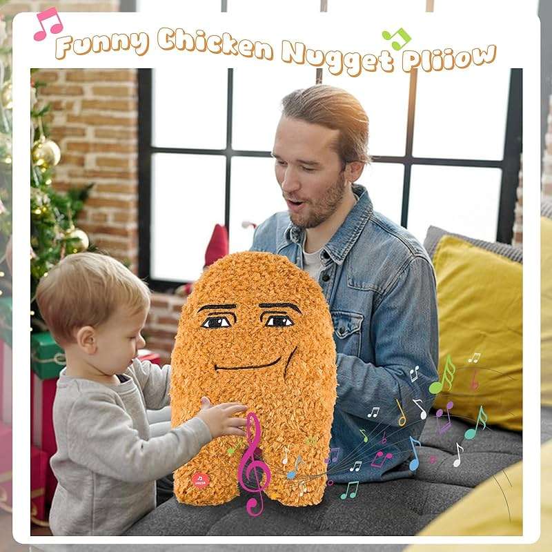hotekous Plush Toy,14.8 in Singing Cotton Eye Joe Plush Funny Chicken Nugget Pillow Toys for Fans-Meme Plush - Image 2