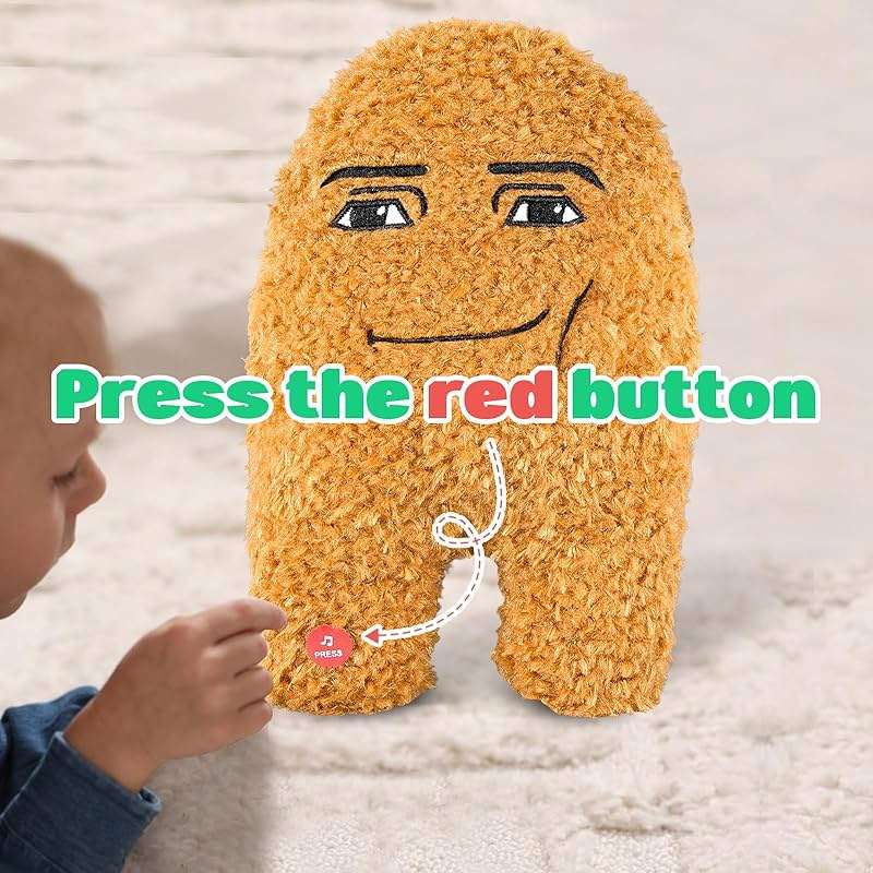 hotekous Plush Toy,14.8 in Singing Cotton Eye Joe Plush Funny Chicken Nugget Pillow Toys for Fans-Meme Plush - Image 3