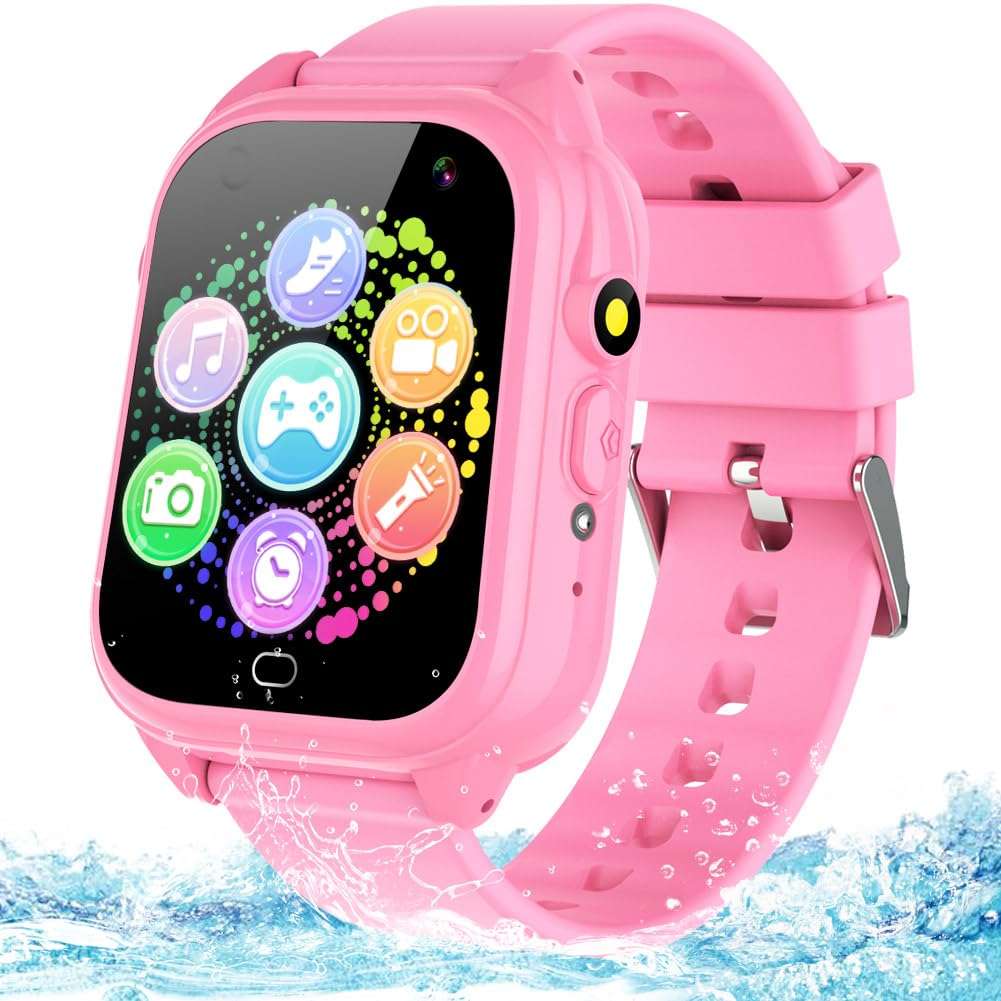 BEIARA Waterproof Kids Smart Watch for 3-12 Years Old Boys Girls Toys with 26 Game Video Camera Pedometer Music Player Alarm Clock Calculator 1.44'' HD Touchscreen Educational Toys Birthdays Gifts - Image 1