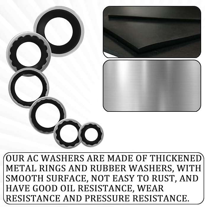 Hirificing 45PCS AC Gasket Sealer AC O Ring Seal Kit A/C Compressor Gasket O-Ring Port Seal Washer Kit Seal Gasket Assortment for Fixing Car Air Conditioning Compressor,Bumper,Door Panel,Cooling Pump - Image 3