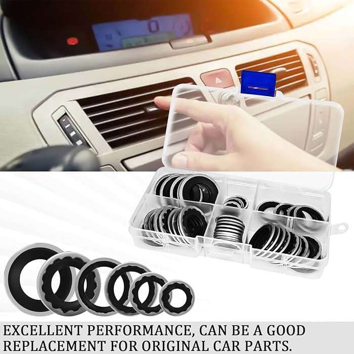 Hirificing 45PCS AC Gasket Sealer AC O Ring Seal Kit A/C Compressor Gasket O-Ring Port Seal Washer Kit Seal Gasket Assortment for Fixing Car Air Conditioning Compressor,Bumper,Door Panel,Cooling Pump - Image 4