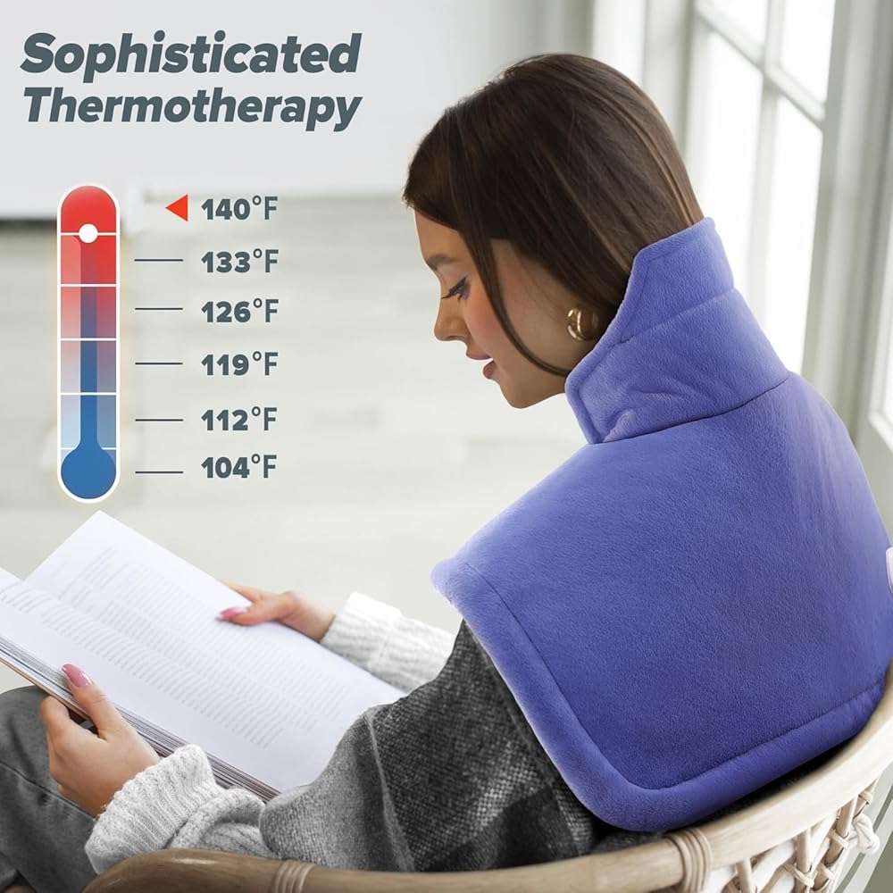 Mothers Day Gifts for Mom, Heating pad for Neck, Back, Shoulder, 3X Deeper Pain Relief, Ideal Gifts for Women, Wife, Fathers Day, Christmas, Birthday, 4 Auto-Off, Machine Washable, 6 Heat Settings - Image 4