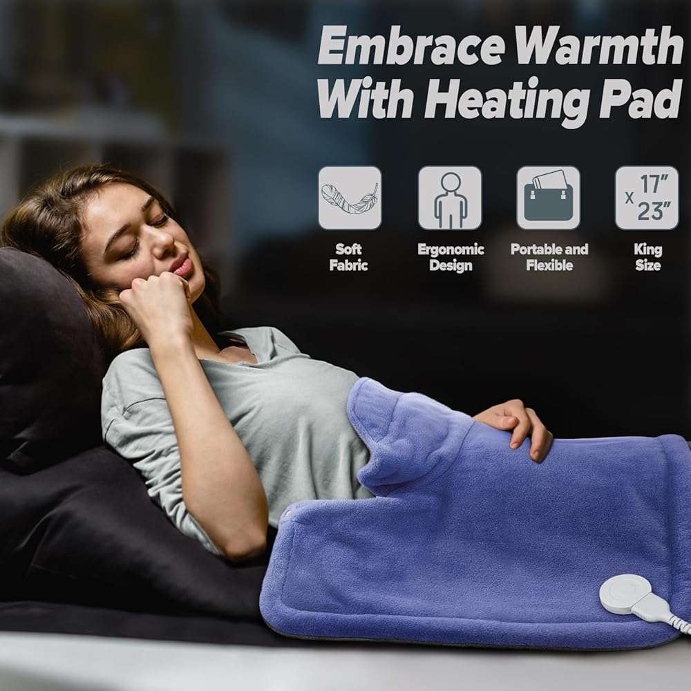 Mothers Day Gifts for Mom, Heating pad for Neck, Back, Shoulder, 3X Deeper Pain Relief, Ideal Gifts for Women, Wife, Fathers Day, Christmas, Birthday, 4 Auto-Off, Machine Washable, 6 Heat Settings - Image 8