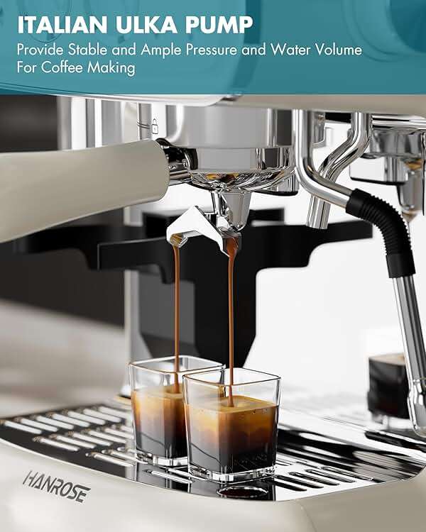 Hanrose Espresso Machine With Grinder, 20 Bar Espresso Machine with Milk Frother Steam Wand, Espresso Machines for Home, Expresso Coffee Machines Professional, Cappuccino Latte Machine - Image 2