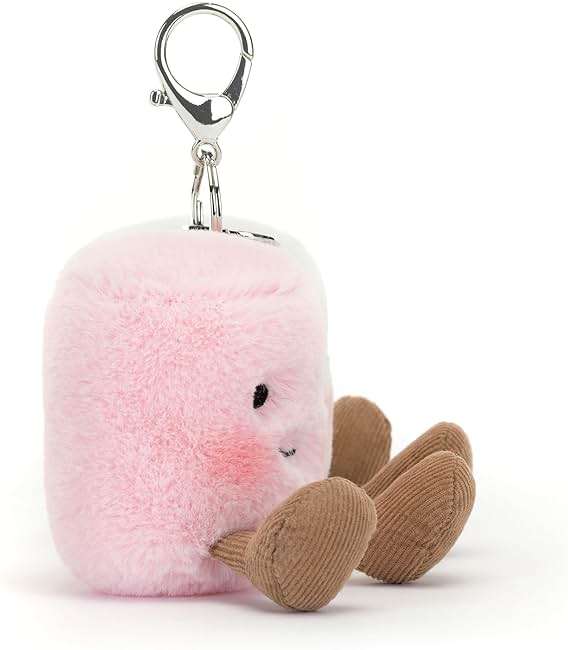 Jellycat Amuseables Pair of Marshmallows Bag Charm, 3.5 inches - Food Plush Keychain - Great Gift Idea - Image 2