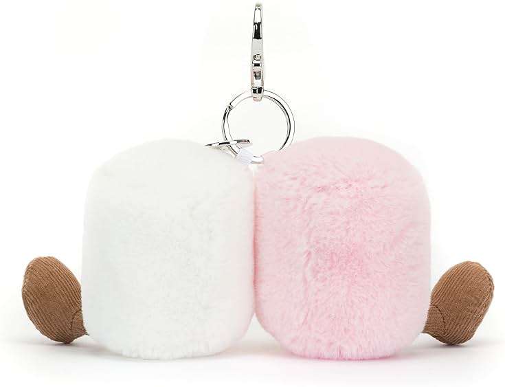 Jellycat Amuseables Pair of Marshmallows Bag Charm, 3.5 inches - Food Plush Keychain - Great Gift Idea - Image 3
