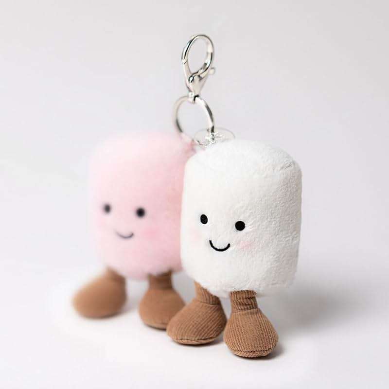 Jellycat Amuseables Pair of Marshmallows Bag Charm, 3.5 inches - Food Plush Keychain - Great Gift Idea - Image 4