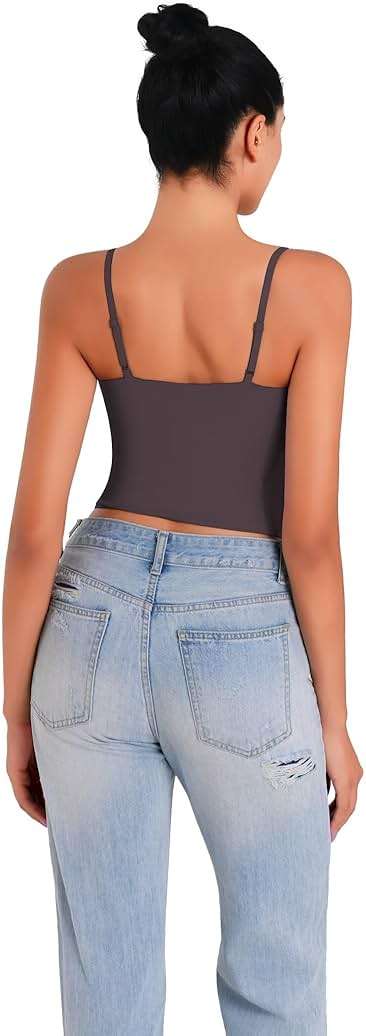 Sunzel Spaghetti Strap Tank Top for Women Double Lined Camisole Square Neck Cami Top Summer Undershirts Going Out Basics - Image 4