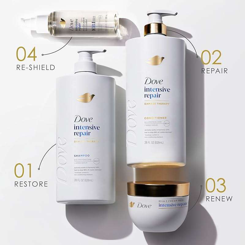 Dove Hair Intensive Repair 10in1 Serum Mask for Damaged Hair with Bio-Protein Care Technology and Amino Serum 9.2 fl oz - Image 7