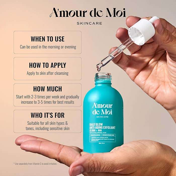 ADM 2% BHA AHA Liquid Exfoliant - Salicylic Acid Serum - Pore Minimizer, Gentle Peel for Blackheads & Wrinkles with Hyaluronic Acid, Fragrance-Free, Hydrating for All Skin Types, 2oz - Image 7