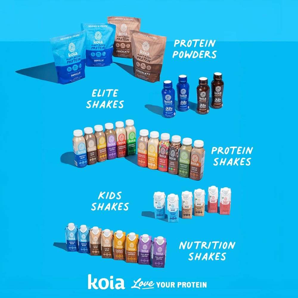 Koia Plant Based Protein Shake, Cold Brew Coffee, 20g Protein, 3g Sugar, 6g Prebiotic Fiber, 21 Vitamins & Minerals, Meal Replacement Drinks, Dairy-Free, Gluten-Free, Non-GMO, 11 Fl Oz (Pack of 12) - Image 8