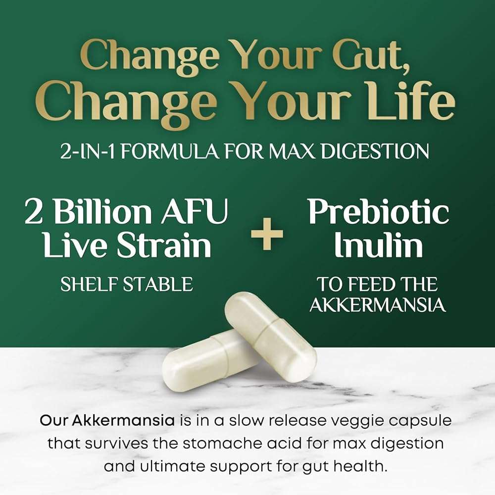 Akkermansia Gut Health Supplement - Premium Akkermansia Probiotic With Prebiotic Fiber - Akkermansia Muciniphila 2 Billion AFU Per Serving - GLP-1 Support for Women & Men, Bottled USA - 60 Capsules - Image 3