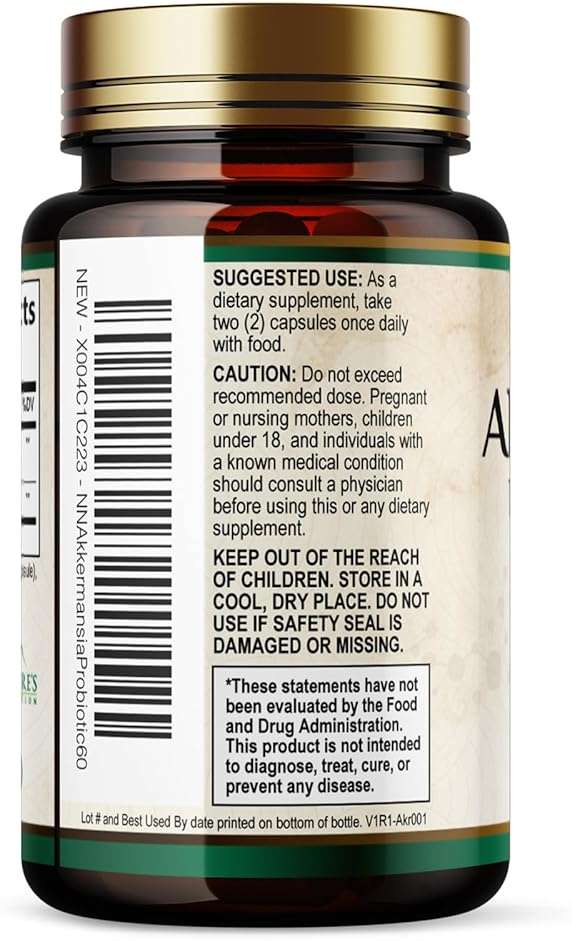 Akkermansia Gut Health Supplement - Premium Akkermansia Probiotic With Prebiotic Fiber - Akkermansia Muciniphila 2 Billion AFU Per Serving - GLP-1 Support for Women & Men, Bottled USA - 60 Capsules - Image 8