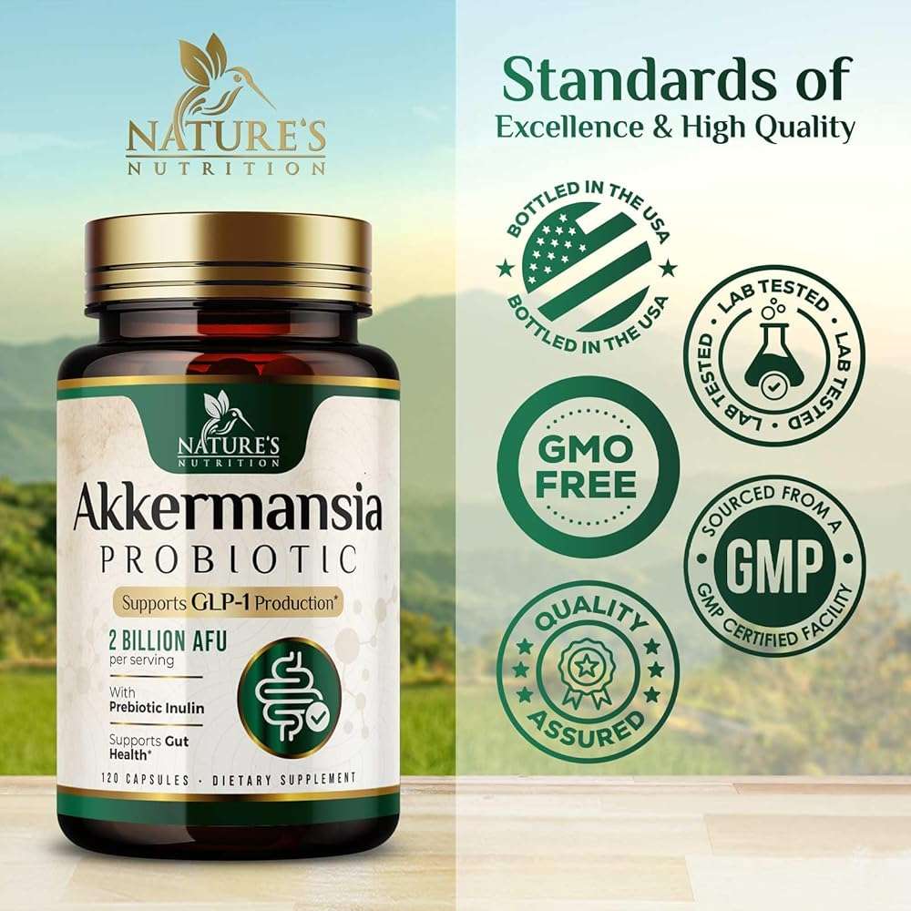 Akkermansia Gut Health Supplement - Premium Akkermansia Probiotic With Prebiotic Fiber - Akkermansia Muciniphila 2 Billion AFU Per Serving - GLP-1 Support for Women & Men, Bottled USA - 120 Capsules - Image 4