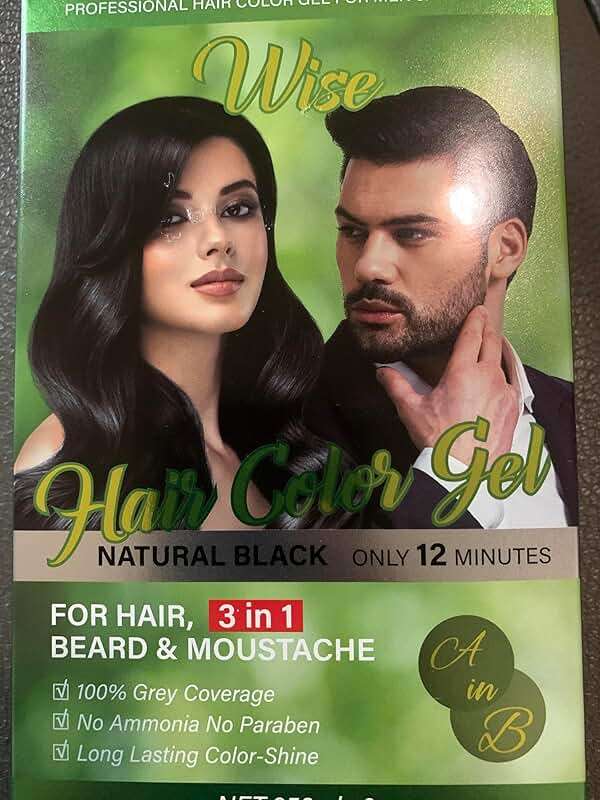 3 in 1 Natural Hair Color Gel – A&B Formula, Semi-Permanent Black Hair Dye for Gray Coverage, Beard & Moustache, Plant-Based with Olive Extract, Long-Lasting Shine, 500ml x 2 (Natural Black) - Image 7