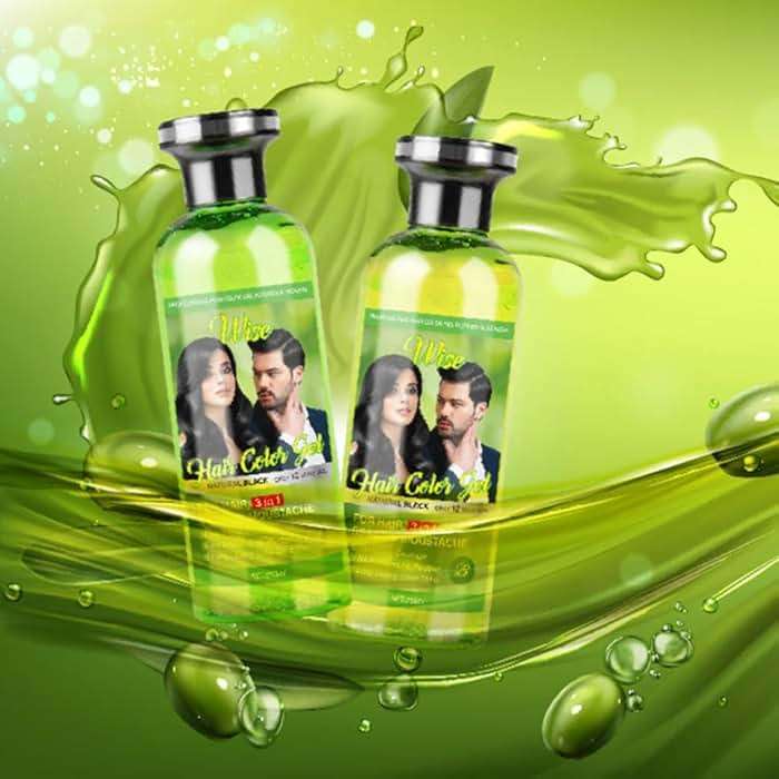 3 in 1 Natural Hair Color Gel – A&B Formula, Semi-Permanent Black Hair Dye for Gray Coverage, Beard & Moustache, Plant-Based with Olive Extract, Long-Lasting Shine, 500ml x 2 (Natural Black) - Image 8