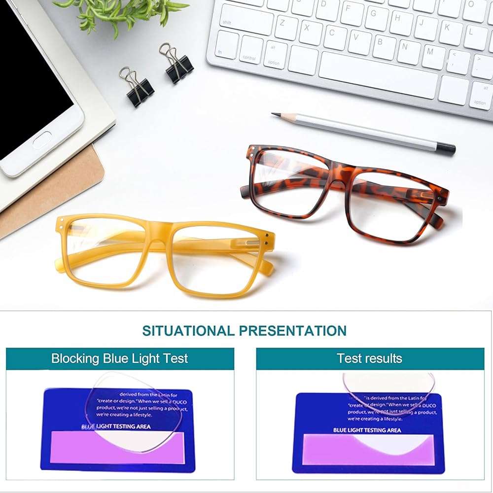 Kerecsen 5 Pack Oversized Reading Glasses Blue Light Blocking Square Large Frame Readers for Men and Women - Image 5
