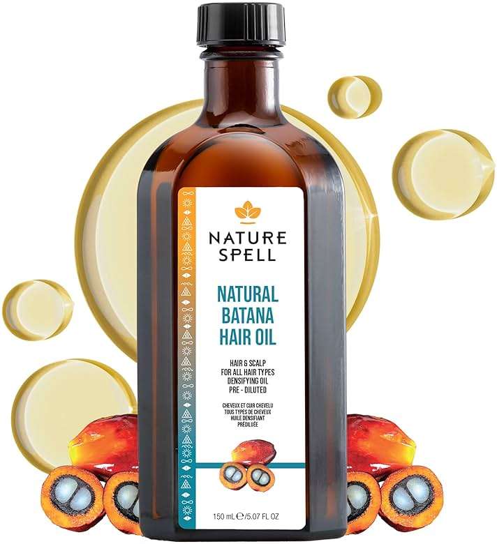 Nature Spell Batana Oil for Hair Growth, Pre-Diluted Scalp Oil, Strengthens and Repairs Damaged Strands, Nourishes and Hydrates Split Ends, Adds Shine, For All Hair Types, Vegan, 5.07 Fl Oz - Image 1