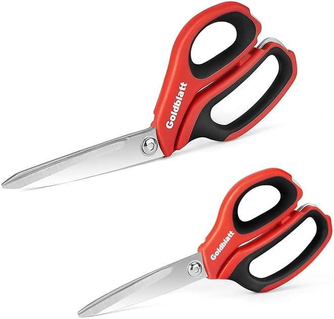 Goldblatt 2PCS Heavy Duty Scissors, Multipurpose Shop Scissors with Stainless Steel Blade and Comfortable Handle, Easy Cutting Cardboard, Wires, Leather, Fabric - Image 1