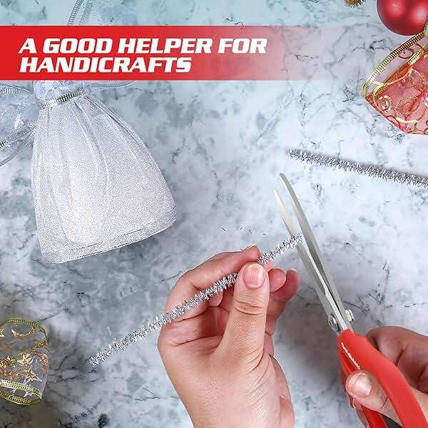 Goldblatt 2PCS Heavy Duty Scissors, Multipurpose Shop Scissors with Stainless Steel Blade and Comfortable Handle, Easy Cutting Cardboard, Wires, Leather, Fabric - Image 8