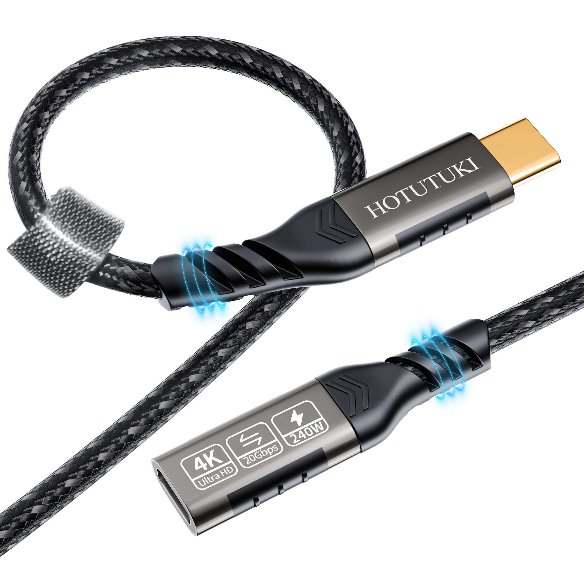 HOTUTUKI USB c Extension Cable 3.3ft, USB C 3.2 Extender Cord,USB c Male to to USB c Female Support PD 240W/5A Fast Charging, 20Gbps Sync Transfer, high Speed USB c Extension Cable - Image 1