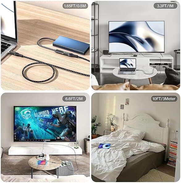 HOTUTUKI USB c Extension Cable 3.3ft, USB C 3.2 Extender Cord,USB c Male to to USB c Female Support PD 240W/5A Fast Charging, 20Gbps Sync Transfer, high Speed USB c Extension Cable - Image 7