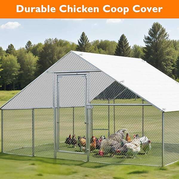 Chicken Coop Cover,11.48 * 6.23 FT Cover for Chicken Run Large Metal Chicken Coop Pen - Image 5