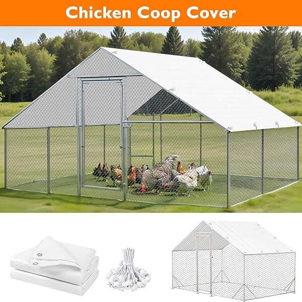 Chicken Coop Cover,11.48 * 6.23 FT Cover for Chicken Run Large Metal Chicken Coop Pen - Image 7