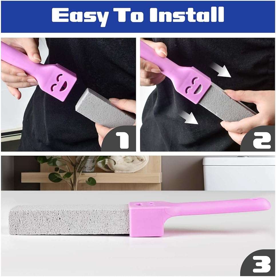 CONLI 8 Pack Pumice Stone Toilet Bowl Cleaner, Toilet Pumice Stone with Handle Remove Toilet Bowl Hard Water Rings Suitable for Cleaning Toilet Bathroom Kitchen Sink Grill - Image 3