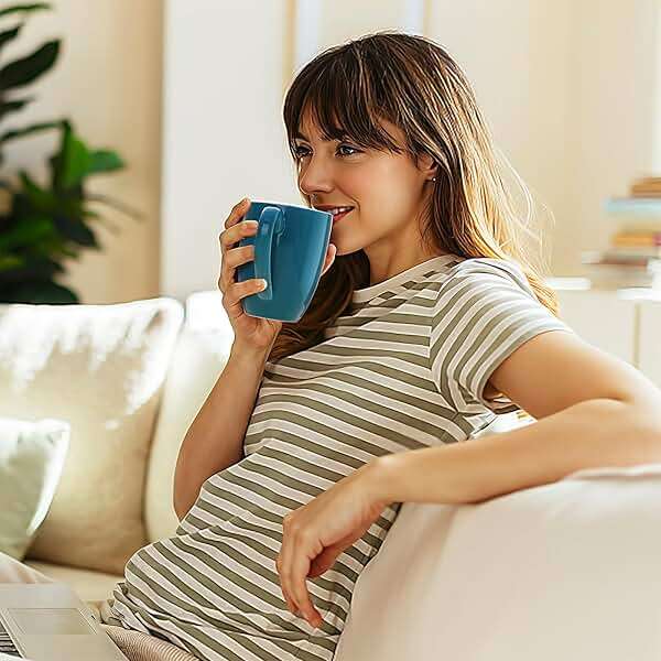 Porcelain Coffee Mugs Set of 6, 13 Ounce Coffee Cups with Handle, Ceramic Tea Mugs for Latte, Hot Tea, Cappuccino, Mocha, Cocoa, Blue Assorted Colors Mug Gift Set, Dishwasher and Microwave Safe - Image 7